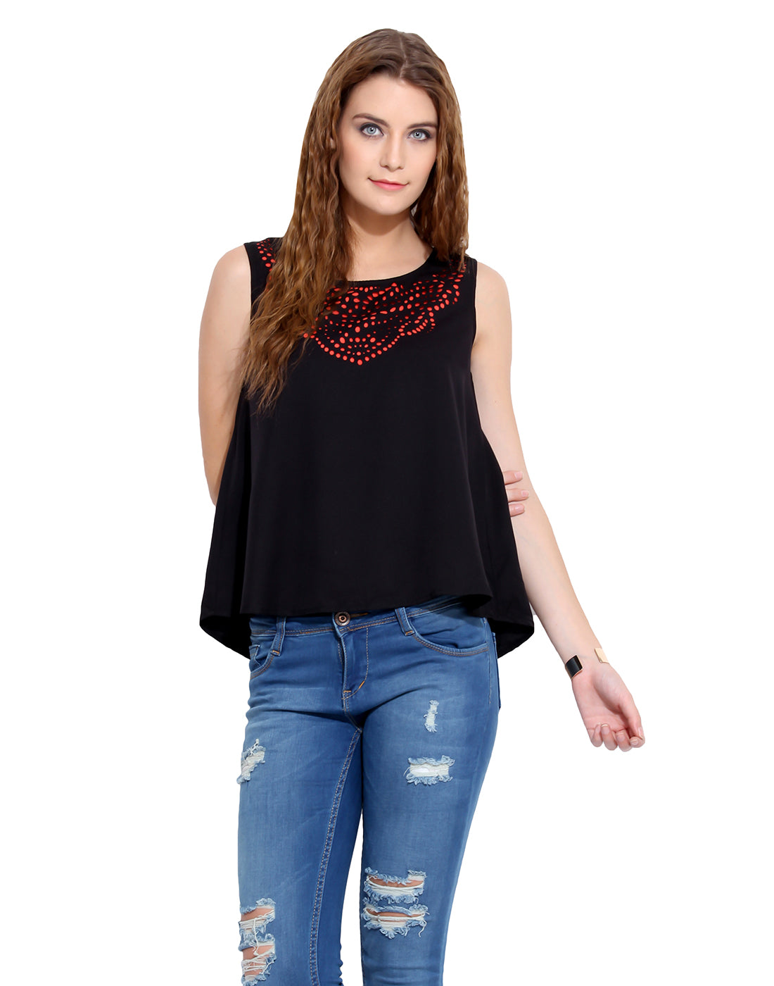 PORSORTE LASER CUT double layred BLOUSE - www.porsorte.in